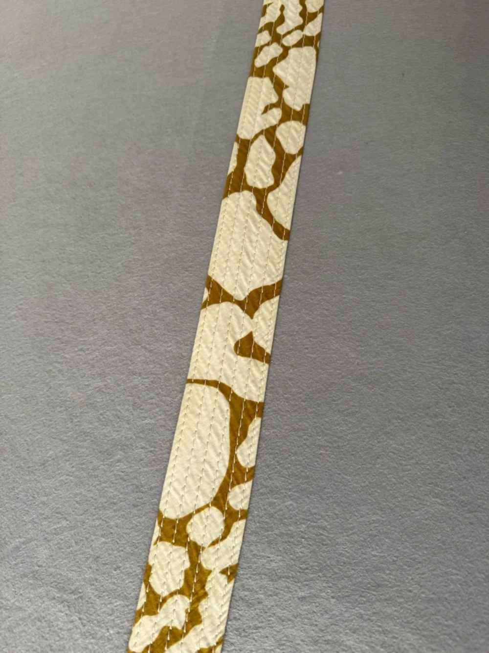 J. Crew Tan and White Quilted Cotton Belt with D Ring Buckle Vintage Boho - Picture 11 of 14